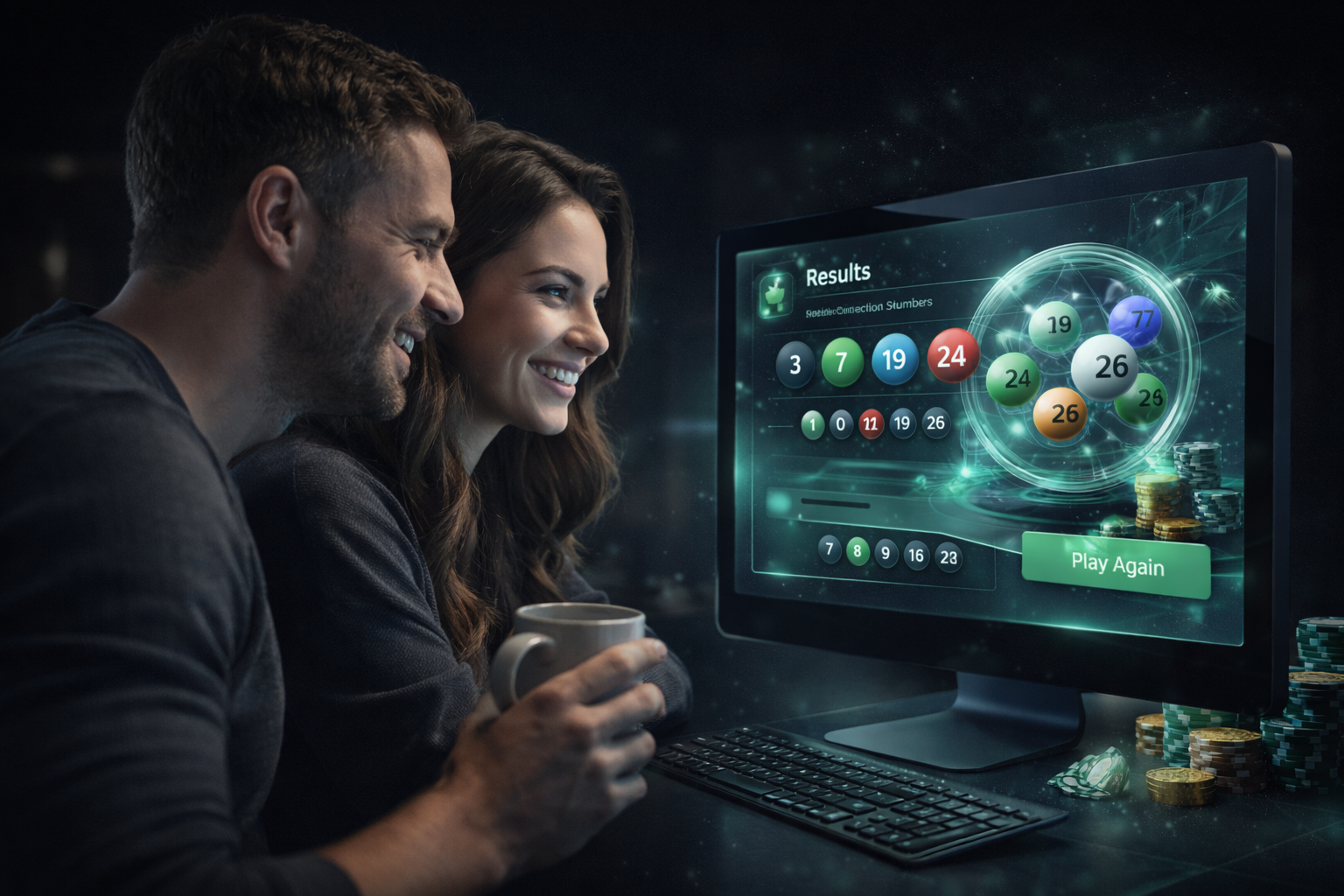 Satisfied lottery draw followers enjoying seamless online experience